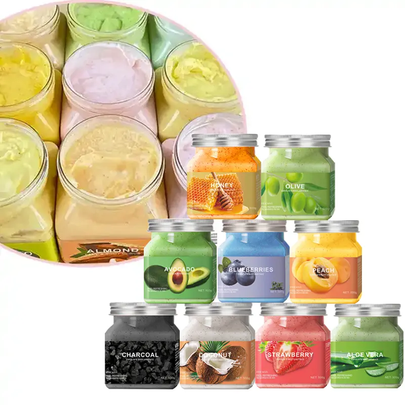 Hele Verkoop Kit Collageen Houtskool Exfoliërende Coco Roos Kokosolie Private Label Body Scrub En Gezichtsreiniger Set