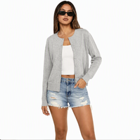 Cardigan décontracté unisexe léger à col irrégulier, manches longues, tissé à la main, anti-plis, imprimé floral, pour l'automne