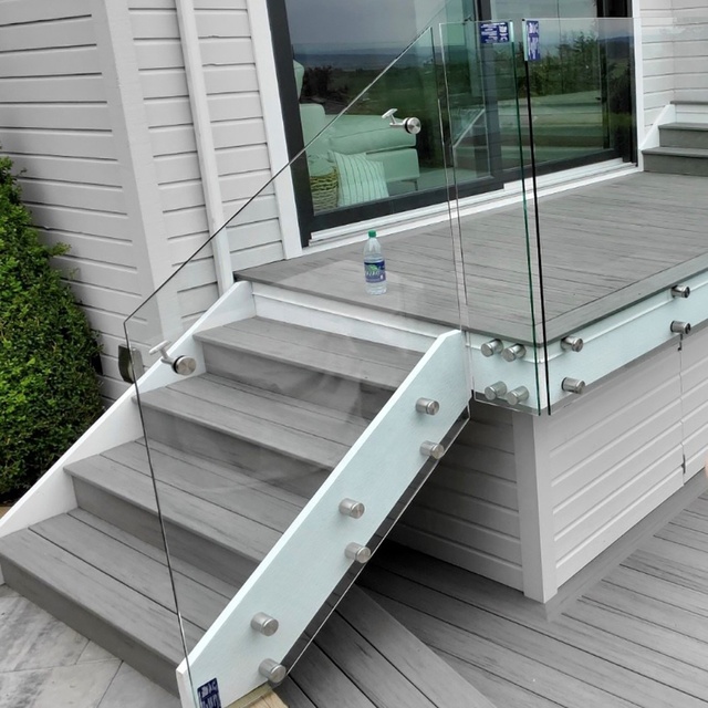 Custom Indoor Outdoor Architectural Tempered Glass Panel for Railing Stairs Balustrade Handrail