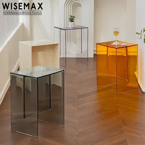 MUEBLES WISEMAX muebles de decoración del hogar colorido acrílico pequeña mesa auxiliar sofás mesa auxiliar mesa de centro de acrílico nórdico para el hogar