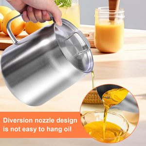 Récipient de pot de filtre à huile en acier inoxydable 304 avec passoire Panier à friture d'huile de cuisson Pot multifonctionnel <span class=keywords><strong>pour</strong></span> la cuisine et le camping - Product Image 6