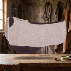 Tapis de selle polyvalent en cuir de vachette avec rembourrage en laine, doublure en polaire et bordure marron pour l'équitation western - Product Image 4