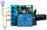 Relais DC12V 10A 1 canal, interrupteur de contrôle RF sans fil 433 MHz 315 MHz à code d'apprentissage pour maison intelligente et usage universel avec portée de 50-100 m