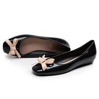 Chaussures plates pour femmes noires, chaussures à nœud pour femmes en gros