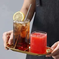 1 STKS Creatief Vierkant Glas Transparant Koud Drankje Grote Capaciteit Ijskoffie Melk Thee Drinkbeker Rode Wijn Glas Koffiekopje