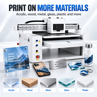 Printer UV Flatbed 6090 600x900mm A1 Printer LED UV Epson XP600 I3200 Head 23cm Tinggi CMYK+W+V untuk Kaca Akrilik Kayu Logam