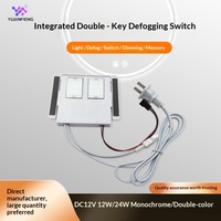 Contrôleur intelligent Yuanfeng pour miroir de salle de bain, interrupteur tactile double bouton, DC 12V 12W/24W, simple/tricolore, anti-buée, commande intelligente