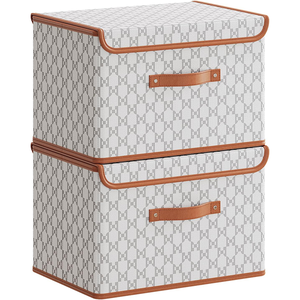 Paniers de <span class=keywords><strong>rangement</strong></span> pliables en tissu de 10 à 20 L avec couvercles et poignées pour l'organisation des vêtements ménagers - Product Image 5