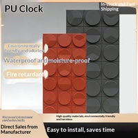 Papan Geometris 3D Stereo Modern Anti Air dari Polistirena dengan Komponen Jam - Dekorasi Pintu & Dinding yang Terkenal di Internet