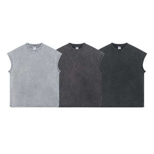 Camiseta sin Mangas Casual de Punto Transpirable de Poliéster/Algodón Estilo Vintage para Hombre, Venta al por Mayor Personalizada - Product Image 2