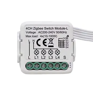 Tuya WiFi Zigbee Smart Light Switch Module No Neutral Wire 2 Ways Control Mini DIY Breaker Work for Alexa google home
