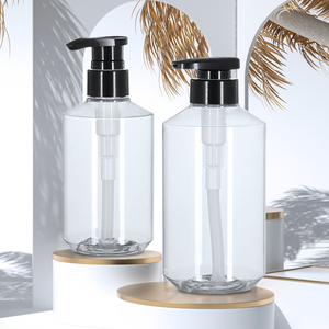 Rỗng 300ml 500ml chai nhựa cho dầu gội đầu và điều hòa chai hổ phách trong suốt màu xanh lá cây khách sạn dầu gội Lotion bơm chai - Product Image 6