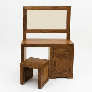 Commode à 1 tiroir en bois de sheesham massif avec design moderne du milieu du siècle pour chambre à coucher - Product Image 4