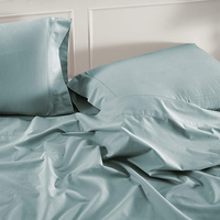 Parures de draps et taies d'oreiller en coton de qualité hôtelière, personnalisables, lavables en machine, couleur unie, pour chambre d'hôtes - Vente en gros