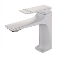 Robinet de salle de bain moderne en alliage de zinc nickel brossé, monotrou, à poser sur le plan, pour hôtel, eau chaude/froide, avec cartouche céramique et design cascade