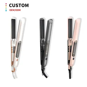 Salon professional steam pod hair straightener flat iron for straightening and curling