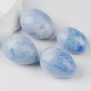 Pedra de palma de celesita natural, pedra de cristal de cura azul para meditação e equilíbrio de chakra, pedras de inquietação em formato irregular