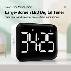 Minuteur numérique LED grand écran ABS avec dos magnétique, 3 niveaux de volume, alarme visuelle, <span class=keywords><strong>chronomètre</strong></span> pour cuisine et salle de classe, OEM - Product Image 1
