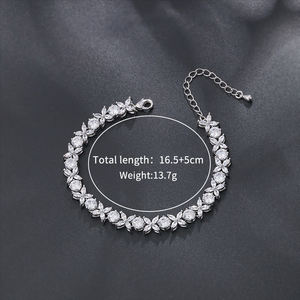 Neu eingetroffen: Hochwertige florale Armbänder mit Zirkonia-Kristallen für Hochzeiten, Partys, Abschlussbälle oder den täglichen Gebrauch. - Product Image 4