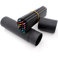 Marco — crayons de couleur personnalisés, papeterie en bois noir, pour dessin, 12 pièces