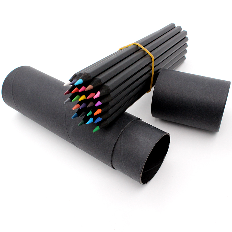 Personalized Colored Pencils 12pcs Black Wood