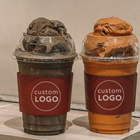 Vasos Desechables Transparentes de PET con Tapa y Logotipo Personalizado, 8, 12, 16, 20, 24, 32 oz, para Bebidas como Smoothies y Batidos