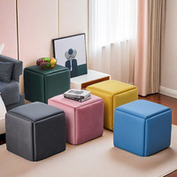 Tabouret de rangement multifonctionnel pliable et extensible 5-en-1 en forme de cube magique, idéal pour chambre, salon, table basse ou tabouret de salle à manger de style industriel