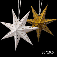 Ychon neuf branches creux étoile pendentifs suspendus Ramadan Eid Festival décorations fête irisé nid d'abeille classique étoile lanterne