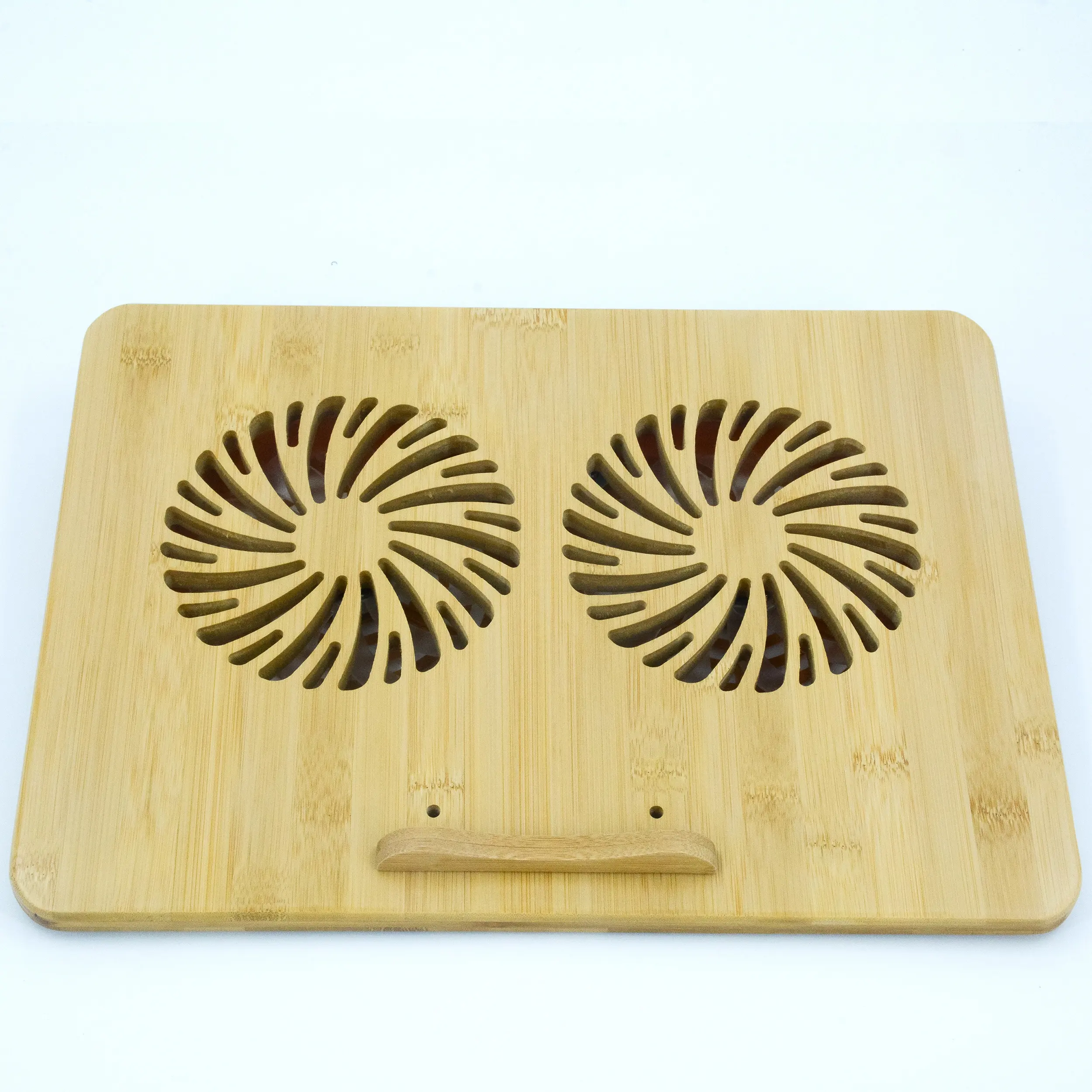Adjustable Wooden Bamboo Laptop Cooling Pad Stand Gaming Cooler with 2 Fans