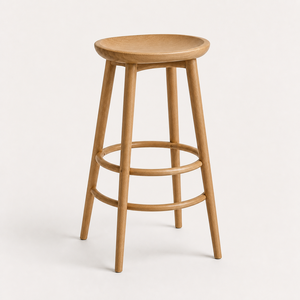 Tabouret de bar en bois d'acacia massif avec repose-pieds et tabouret Eden de haute qualité, servant également de buffet pour bar à domicile, pub, restaurant - Product Image 2