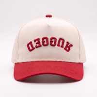 Casquette de baseball personnalisée brodée en 3D, ajustable, en gros, unie, structurée, à profil haut, style A-Frame, casquette snapback, casquette trucker bicolore