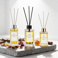 Bouteille diffuseur de parfum rectangulaire vide en gros 100ml 150ml 200ml – Bouteille vide en verre pour diffuseur à bâtonnets avec bouchon doré
