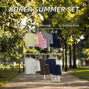 <span class=keywords><strong>Abbigliamento</strong></span> <span class=keywords><strong>Sportivo</strong></span> di Lusso per Donne dalla Corea del Sud, Set Comodo e Traspirante con Top e Pantaloncini <span class=keywords><strong>Casual</strong></span> con Motivi Animali - Product Image 3