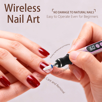 Lime à ongles électrique portable 2-en-1 en forme de stylo avec écran LED, mini lime à ongles 180 mAh, machine de manucure professionnelle avec lampe UV