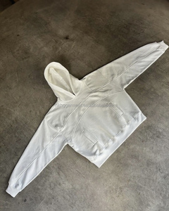 Sudadera con capucha de algodón grueso para hombre, de venta directa de fábrica, con hombros caídos y corte cropped tipo boxy - Product Image 1