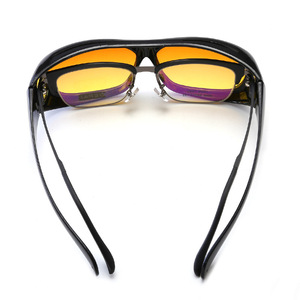 Men's Night Vision Cycling Sunglasses <b>Black</b> <b>Frame</b> Ac Lens Type 3 Sunshades For Outdoor Sports Driving Protection - Product Image 3
