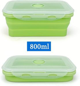 Hot Sale Collapsible Platinum Silicone 350ML Heatable Microwave Leakproof Eco-Friendly Portable School Folding Bento <b>Lunch</b> <b>Boxes</b> - Product Image 5
