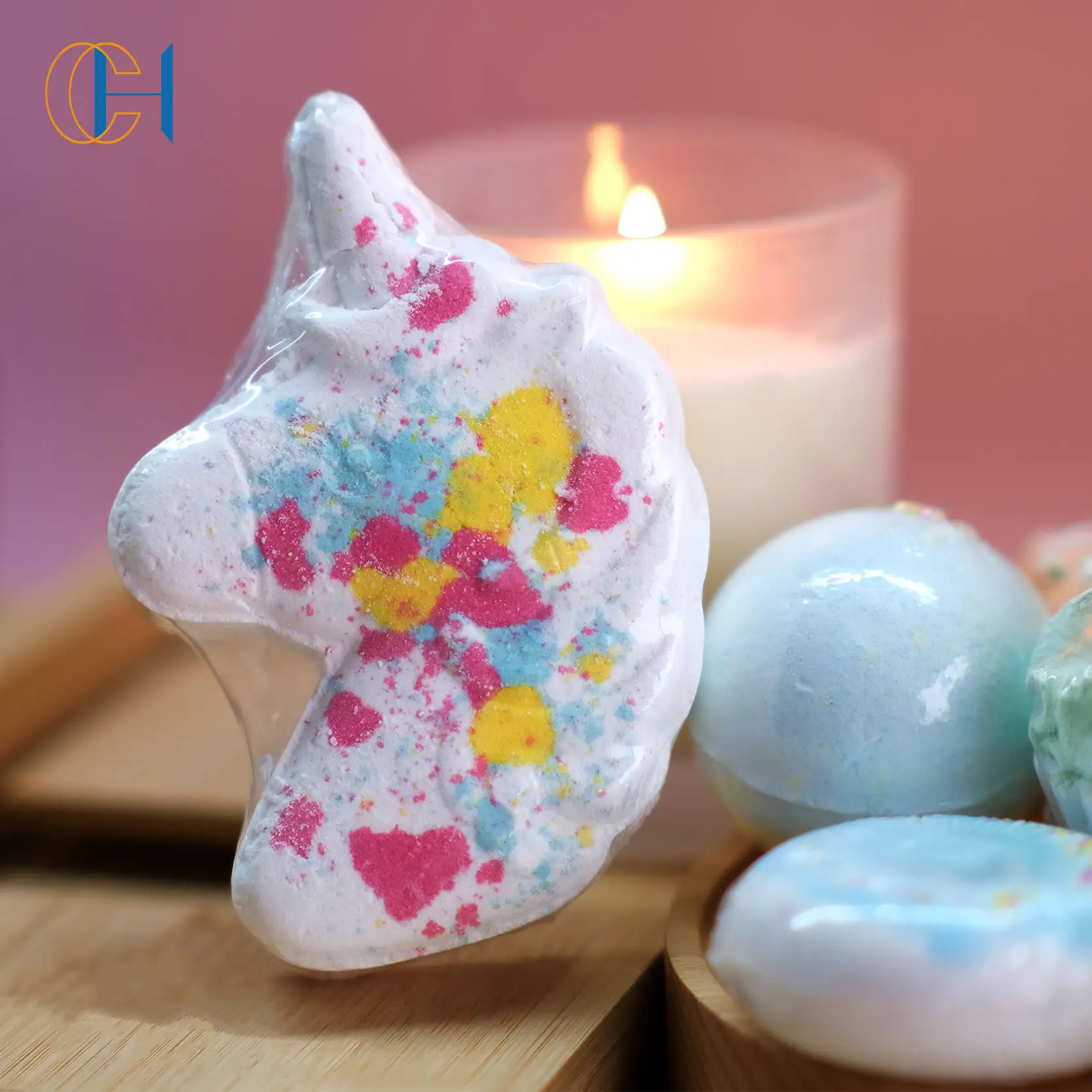 Wholesale Private Label Kids Fizzy Bubble Bath Bombs with Toys Heart Unicorn Rainbow Bath Bomb