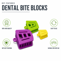 Ensemble de blocs de mastication dentaires et d'ouvre-bouche, 12 pièces, 3 tailles, codés par couleur, pour traitement en clinique