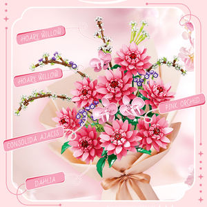 Woma Factory 1796 piezas ramo de flores bloques de construcción juguetes conjunto sin jarrón (11341) - Product Image 4