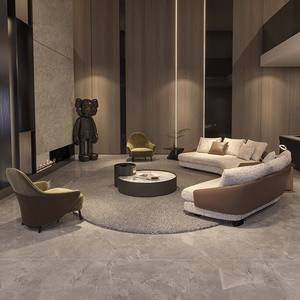 Conjunto de sofá de ocio minimalista italiano diseño de moda conjunto de sofá de cuero de material mixto muebles de sala de estar sofá de sala de estar - Product Image 6