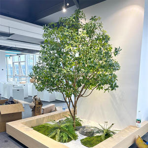 Venta al por mayor de caballos artificiales borrachos árbol de madera hecho a mano planta paisaje árbol decorativo ventana interior aterrizaje verde árbol falso - Product Image 2