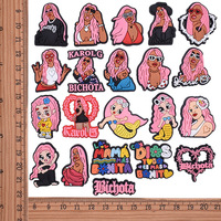 Nouveau design Karol G PVC Fashion Girl Charms Karol g boucles de chaussures Red Pink Hair Shoe Decoration Accessories charm girls gift