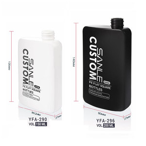 Custom Wholesale Hdpe <b>Plastic</b> Bottles 150ml 200ml Square Flat Cosmetic <b>Packaging</b> Screw Cap Body Oil Sunscreen Bottles - Product Image 2