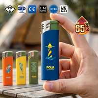 Briquet à gaz piézo certifié ISO9994, Accendino, briquet à cigarettes en plastique en gros, finition mate douce pour la peau, combustible au butane