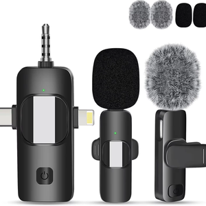 ワイヤレスラペルマイクK15 3 in 1ワイヤレスLavalierマイクリビングビデオTiktok - Product Image 4