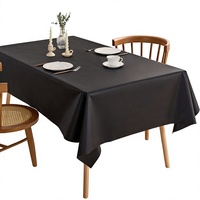 Nappe en polyester solide, imperméable, résistante à l'huile, rectangulaire, pour table à manger, housse de table basse