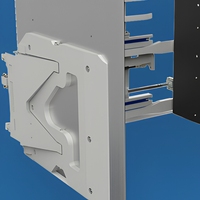 Pinces à cartons série G pour chariots élévateurs, pour la préhension rapide des marchandises, avec fixation à déconnexion rapide, portées d'ouverture personnalisées et contrôle de l'inclinaison