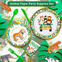 Donghui ensemble de vaisselle jetable sur le thème des animaux de haute qualité décorations de fête pour enfant fête vaisselle fournitures de fête