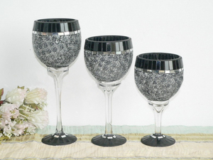 กระเบื้องโมเสคเชิงเทียนแก้วสีเขียวเข้มสวย, เชิงเทียน, ถ้วย - Product Image 6